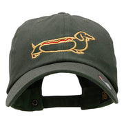 Cute Dachshund Outline Embroidered Cotton Twill Cap