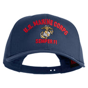 US Marine Corps Semper Fi Embroidered Solid Cotton Twill Pro Style Cap - Navy OSFM