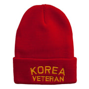 Korea Veteran Embroidered Long Knitted Beanie