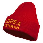 Korea Veteran Embroidered Long Knitted Beanie