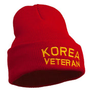 Korea Veteran Embroidered Long Knitted Beanie