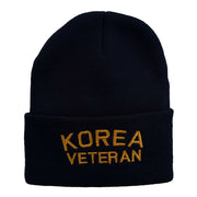 Korea Veteran Embroidered Long Knitted Beanie