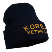 Korea Veteran Embroidered Long Knitted Beanie