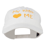 My Kids Love Me Embroidered Washed Cotton Cap