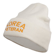 Korea Veteran Embroidered Long Knitted Beanie