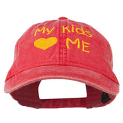 My Kids Love Me Embroidered Washed Cotton Cap