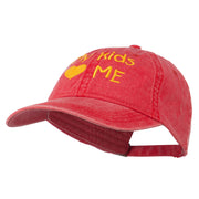 My Kids Love Me Embroidered Washed Cotton Cap