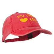 My Kids Love Me Embroidered Washed Cotton Cap