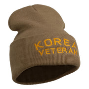 Korea Veteran Embroidered Long Knitted Beanie