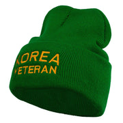 Korea Veteran Embroidered Long Knitted Beanie