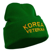 Korea Veteran Embroidered Long Knitted Beanie