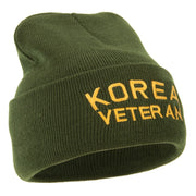 Korea Veteran Embroidered Long Knitted Beanie