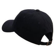 Groovy Flower Embroidered Dad Style Unstructured Low Profile 6 panel Cotton Cap - Black OSFM