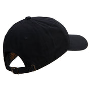 Groovy Flower Embroidered Dad Style Unstructured Low Profile 6 panel Cotton Cap - Black OSFM