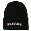 Kiss Me Embroidered Long Knit Beanie