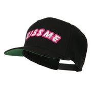 Kiss Me Embroidered Flat Bill Cap