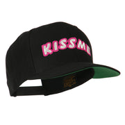 Kiss Me Embroidered Flat Bill Cap