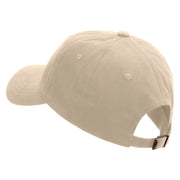 Groovy Flower Embroidered Dad Style Unstructured Low Profile 6 panel Cotton Cap - Khaki OSFM