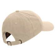 Groovy Flower Embroidered Dad Style Unstructured Low Profile 6 panel Cotton Cap - Khaki OSFM