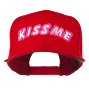 Kiss Me Embroidered Flat Bill Cap