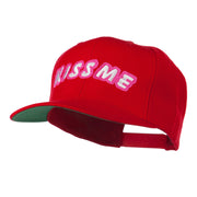 Kiss Me Embroidered Flat Bill Cap