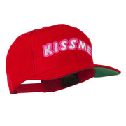 Kiss Me Embroidered Flat Bill Cap