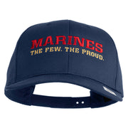 Marines The Few The Proud Embroidered Solid Cotton Twill Pro Style Cap - Navy OSFM
