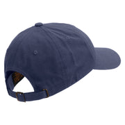 Groovy Flower Embroidered Dad Style Unstructured Low Profile 6 panel Cotton Cap - Navy OSFM