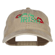 Kiss Me I'm Irish Embroidered Washed Cap