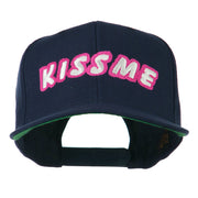 Kiss Me Embroidered Flat Bill Cap