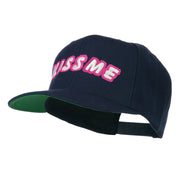 Kiss Me Embroidered Flat Bill Cap