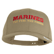 Marines The Few The Proud Embroidered Solid Cotton Twill Pro Style Cap - Khaki OSFM
