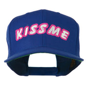 Kiss Me Embroidered Flat Bill Cap