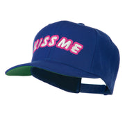 Kiss Me Embroidered Flat Bill Cap