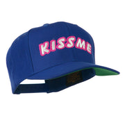 Kiss Me Embroidered Flat Bill Cap