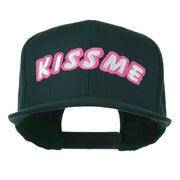 Kiss Me Embroidered Flat Bill Cap