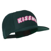 Kiss Me Embroidered Flat Bill Cap