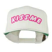 Kiss Me Embroidered Flat Bill Cap