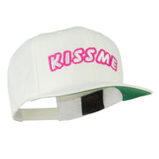 Kiss Me Embroidered Flat Bill Cap