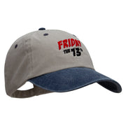 Friday The 13th Embroidered Pigment Dyed Wash Cap - Beige-Navy OSFM