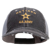 Licensed US Army Retired Military Embroidered Low Profile Special Cotton Mesh Cap - Black OSFM
