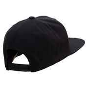 Pink Magnolia Flowers Embroidered Wool Blend Prostyle Snapback - Black OSFM