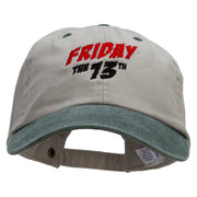 Friday The 13th Embroidered Pigment Dyed Wash Cap - Beige-Green OSFM