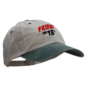 Friday The 13th Embroidered Pigment Dyed Wash Cap - Beige-Green OSFM