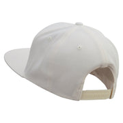 Pink Magnolia Flowers Embroidered Wool Blend Prostyle Snapback - Natural OSFM