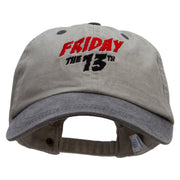 Friday The 13th Embroidered Pigment Dyed Wash Cap - Beige-Black OSFM