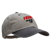 Friday The 13th Embroidered Pigment Dyed Wash Cap - Beige-Black OSFM