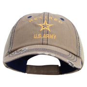 Licensed US Army Retired Military Embroidered Low Profile Special Cotton Mesh Cap - Khaki OSFM
