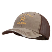 Licensed US Army Retired Military Embroidered Low Profile Special Cotton Mesh Cap - Khaki-Brown OSFM
