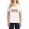 Cheetah Baseball Mom Graphic Design Ladies V-Neck